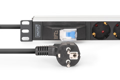 DIGITUS Steckdosenl. m. Alum.-prof. 7-fach mit Schutzschalter