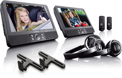 LENCO DVP-939 9" DVD-Player Set m. Doppellaufwerk/ Kopfhörer