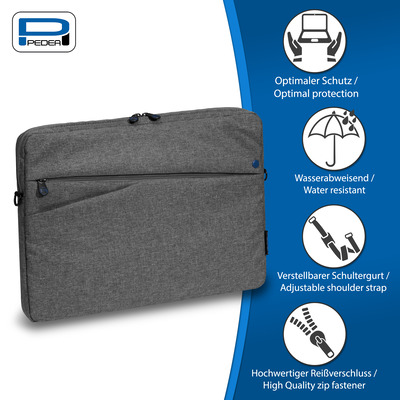 PEDEA Notebooktasche "Fashion" bis 17,3" (43,9cm), grau/blau