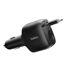 Belkin 75W Kfz-Ladegerät mit ausziehbarem USB-C-Kabel, black