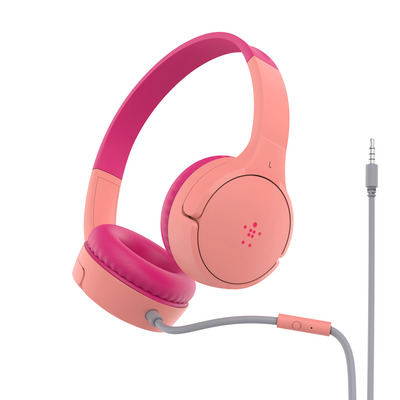 Belkin SOUNDFORM Mini kabelgebundene On-Ear Kopfhörer Pink, Kopfhörer