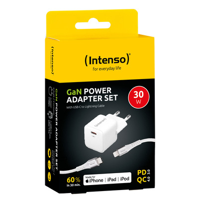 Intenso Power Adapter 30W, USB-C mit Lightning-Kabel