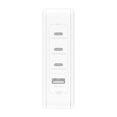 Belkin 140 Watt 4-Port GaN Ladegerät mit UK, EU, US Stecker