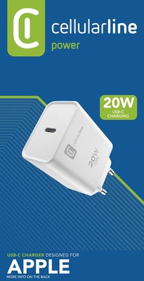 Cellularline USB-C CHARGER für APPLE 20W, white