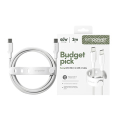 empower Racing 60W USB-C to USB-C Cable USB/2.0/2M White