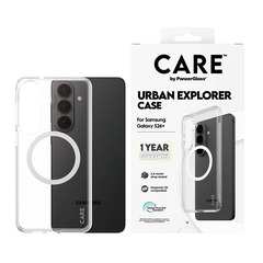 CARE Urban Explorer Case Clear w. White Qi Samsung Galaxy S26+