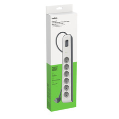 Belkin Steckdosenleiste mit Überspannungsschutz, 6-Fach, 2 m