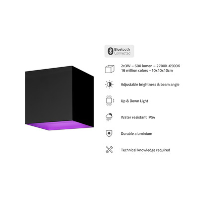 Hombli smarte Außenwandleuchte, schwarz