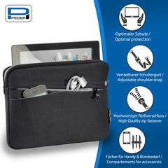 PEDEA Tablettasche "Fashion" 32,8cm (bis 12.9"), schwarz