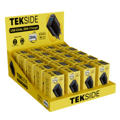 Cellularline TEKSIDE Kit. 20tlg. Dual Charger USB-A&C 25W schw