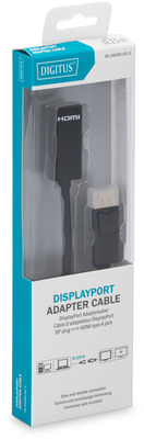 DIGITUS DisplayPort Adapterkabel Typ A St/Bu, 0.15m