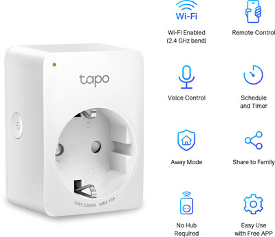 TP-Link Tapo P100 WLAN Smart Plug 2.4GHz
