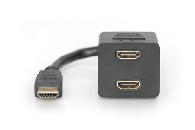 DIGITUS HDMI Y-Verteilerkabel Typ A-2xA St/Bu 0.2m Full HD sw