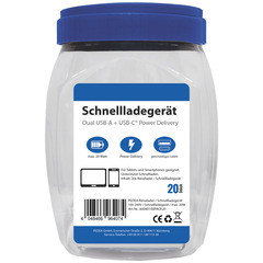 PEDEA Reiselader Dual PD 20 W für USB Type A/C, weiß, 20er Set