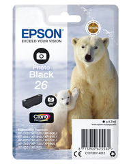 Epson Tintenpatrone 26 T2611  Schwarz (4,7 ml)
