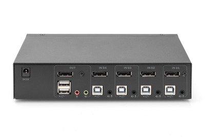 DIGITUS KVM Switch, 4x1  DP, DP Out,USB
