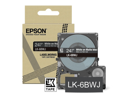 Epson Matte Tape - Schwarz matt / Schrift Weiß 24 mm