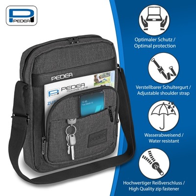 PEDEA Tablet Umhängetasche URBAN compact 25,8cm (10.2"), grau