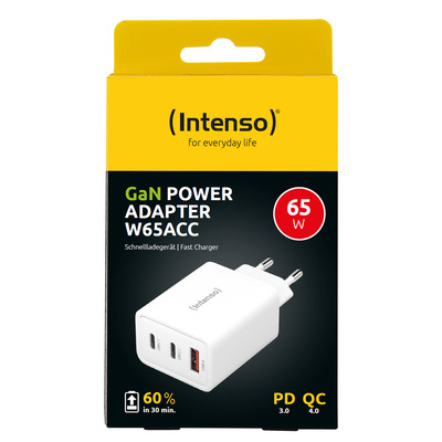Intenso Power Adapter 65W, USB-A u. 2x USB-C