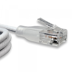 wantecWire eGlow Slim UTP Patchkabel CAT6a, weiss, L 5,00 m