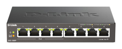 D-Link DGS-1008P 8-Port Layer2 PoE Gigabit Switch
