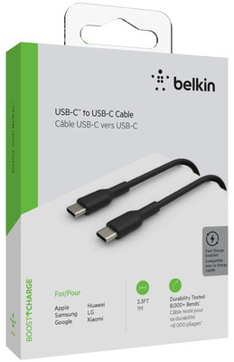 Belkin USB-C/USB-C Kabel PVC, 1m, schwarz