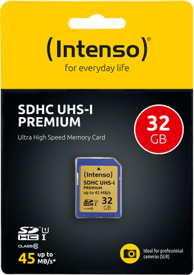 Intenso 32GB SDHC UHS-I Premium Secure Digital Card
