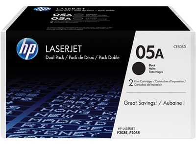HP Toner Doppelpack CE505D Schwarz (2x ca. 2.3000 Seiten)