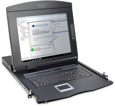 DIGITUS Prof.Mod.Konsole mit 17" TFT 8 Port KVM TP deutsch