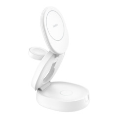 Belkin Klappbare Magnetische 3-in-1-Ladestation mit Qi2, weiss