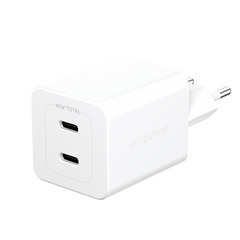 empower Turbo 45W Charger incl. 2 x USB-C/EU Plug/white
