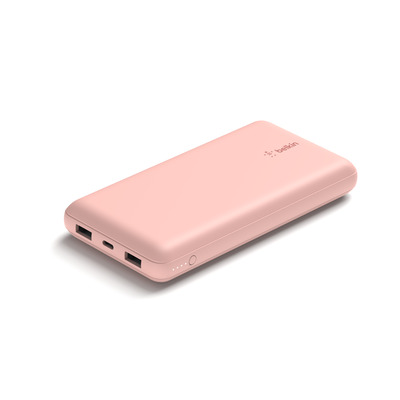 Belkin BOOST CHARGE Powerbank, 20.000mAh 15W, USB-A & -C, rosa