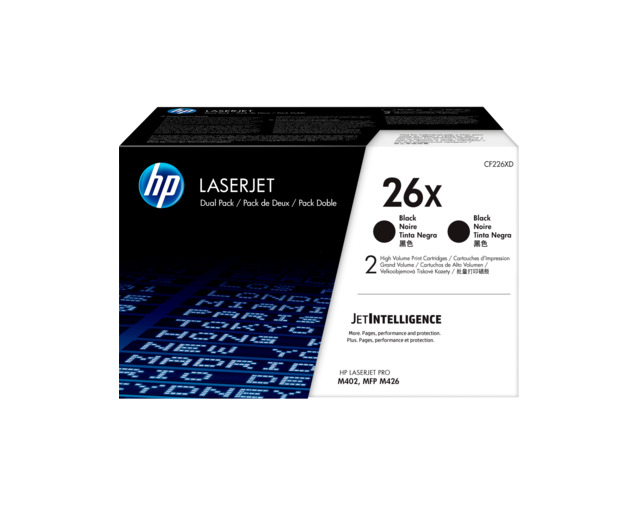 HP Toner 26X Doppelpack Schwarz (2x ca. 9.000 Seiten)