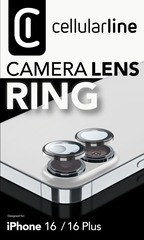Cellularline Camera Lens Protection Ring iPhone 16/Plus Clear