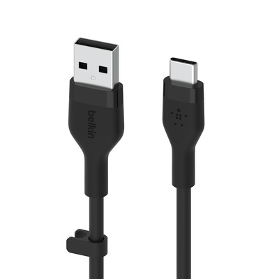 Belkin Flex USB-A/USB-C Silikon-Kabel, 1m, schwarz