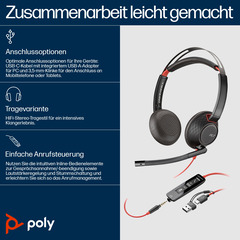 Poly Headset Blackwire C5220 Stereo USB-C/A & 3,5 mm (bulk)