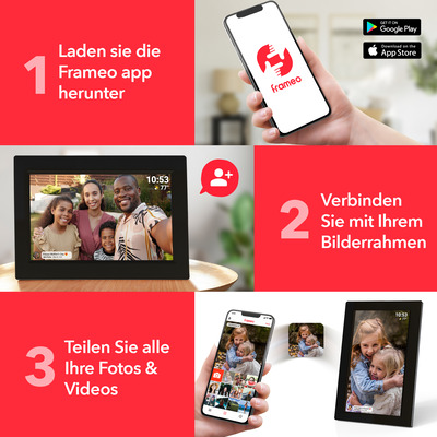 Denver WiFi Bilderrahmen PFF-1042LW Holz hell