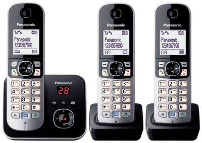 Panasonic KX-TG6823GB schwarz Trio mit AB