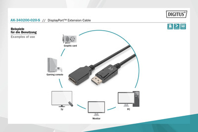DIGITUS DisplayPort Adapterkabel, mini DP - HDMI DP St/Bu,2,0m