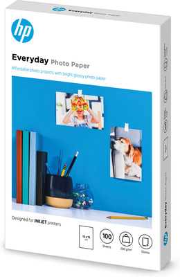 HP Everyday-Fotopapier, glänzend - 100 Blatt/10 x 15 cm