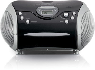 LENCO SCD-24 Stereo UKW-Radio mit CD-Player, schwarz/silber