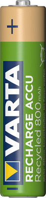 VARTA Recharge Akku Recycled AAA Micro 4er 800mAh