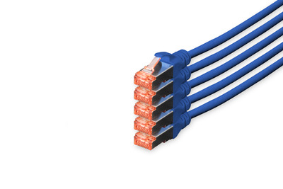 DIGITUS CAT 6 S-FTP Patchk. Cu, LSZH AWG 27/7, 10 m, 5er, BL