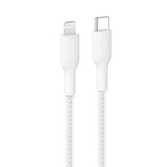 Belkin BoostCharge geflochtenes Lightning/USB-C Kabel 2m, weiß