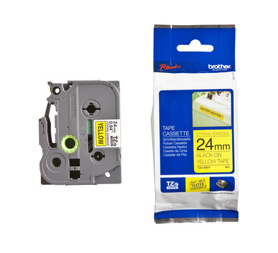 Schriftband TZe-S651 (extra st.) Schwarz auf Gelb 24mm x 8m