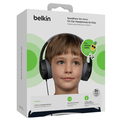 Belkin SOUNDFORM Mini kabelgebundene On-Ear Kopfhörer Schwarz, Kopfhörer