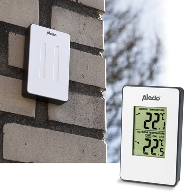 ALECTO WS-1050 Wetterstation mit Außensensor, weiß
