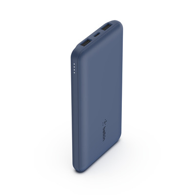 Belkin BOOST CHARGE Powerbank, 10.000mAh 12W, USB-A & -C, blue
