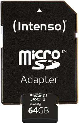Intenso 64GB microSDXC Class10 UHS-I Premium + SD-Adapter