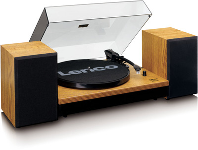 LENCO LS-300WD Plattenspieler mit ext. Lautsprechern, Holz